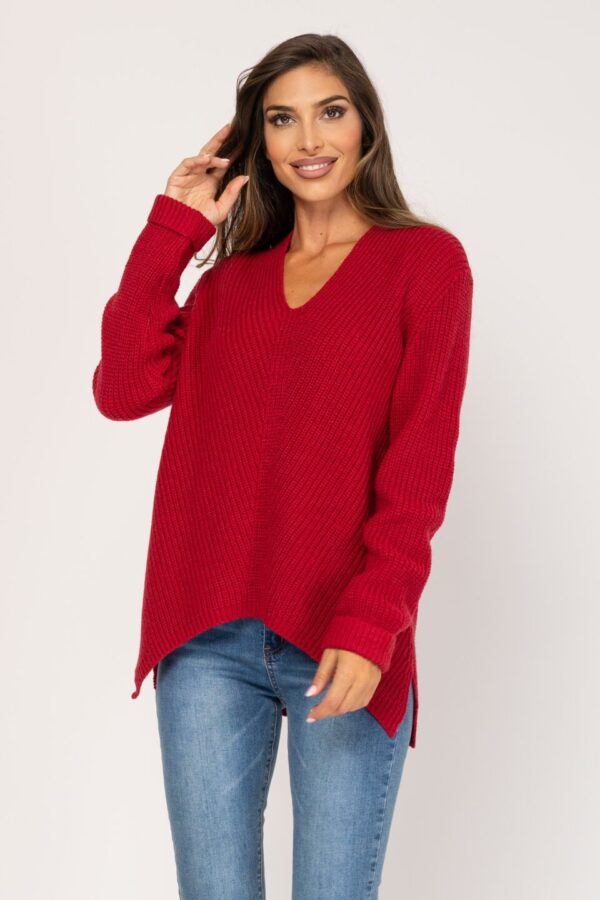 JERSEY LISO LARGO BAJO CADERA CUELLO PICO