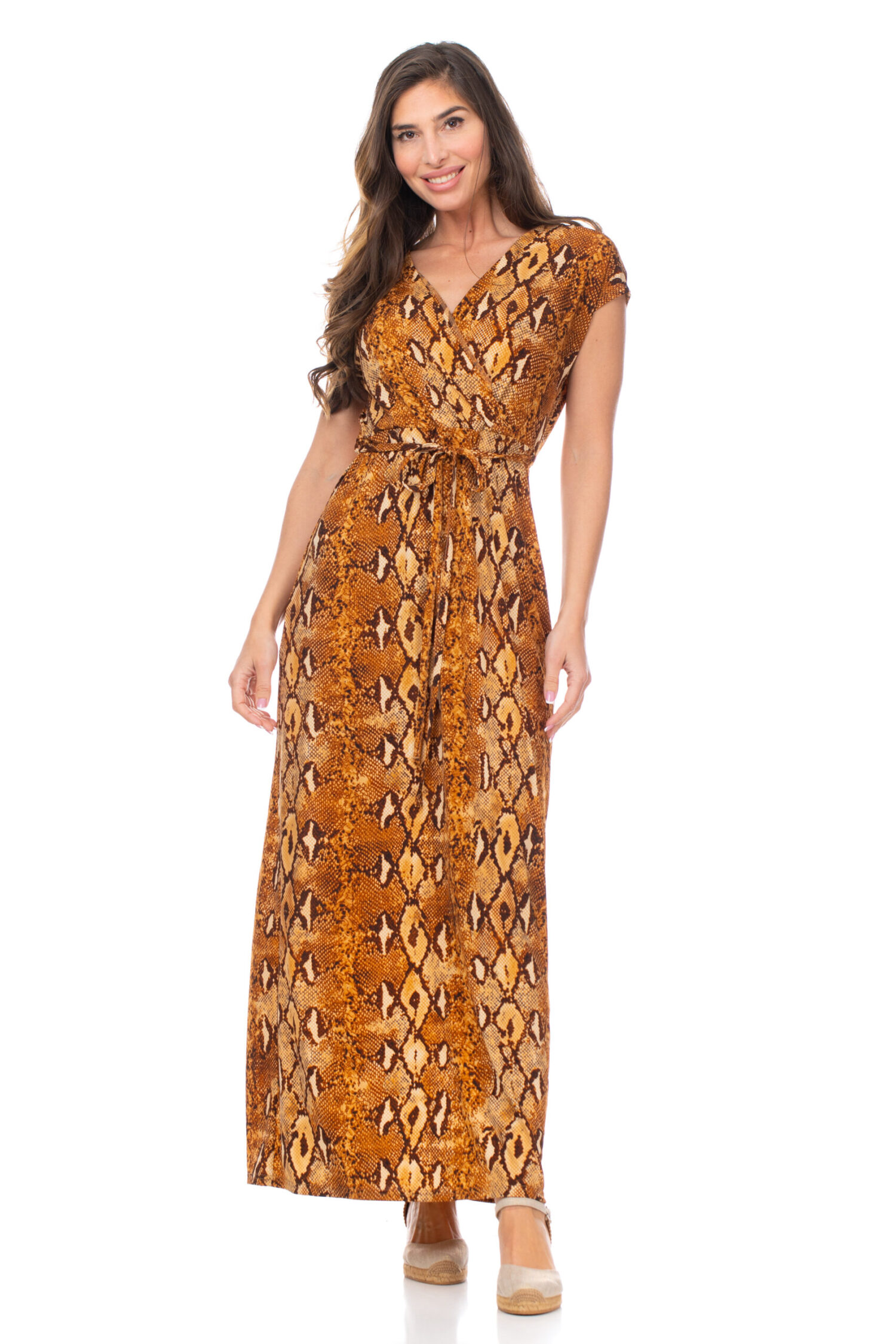 VESTIDO ESTAMPADO ANIMAL CORTE BAJO PECHO