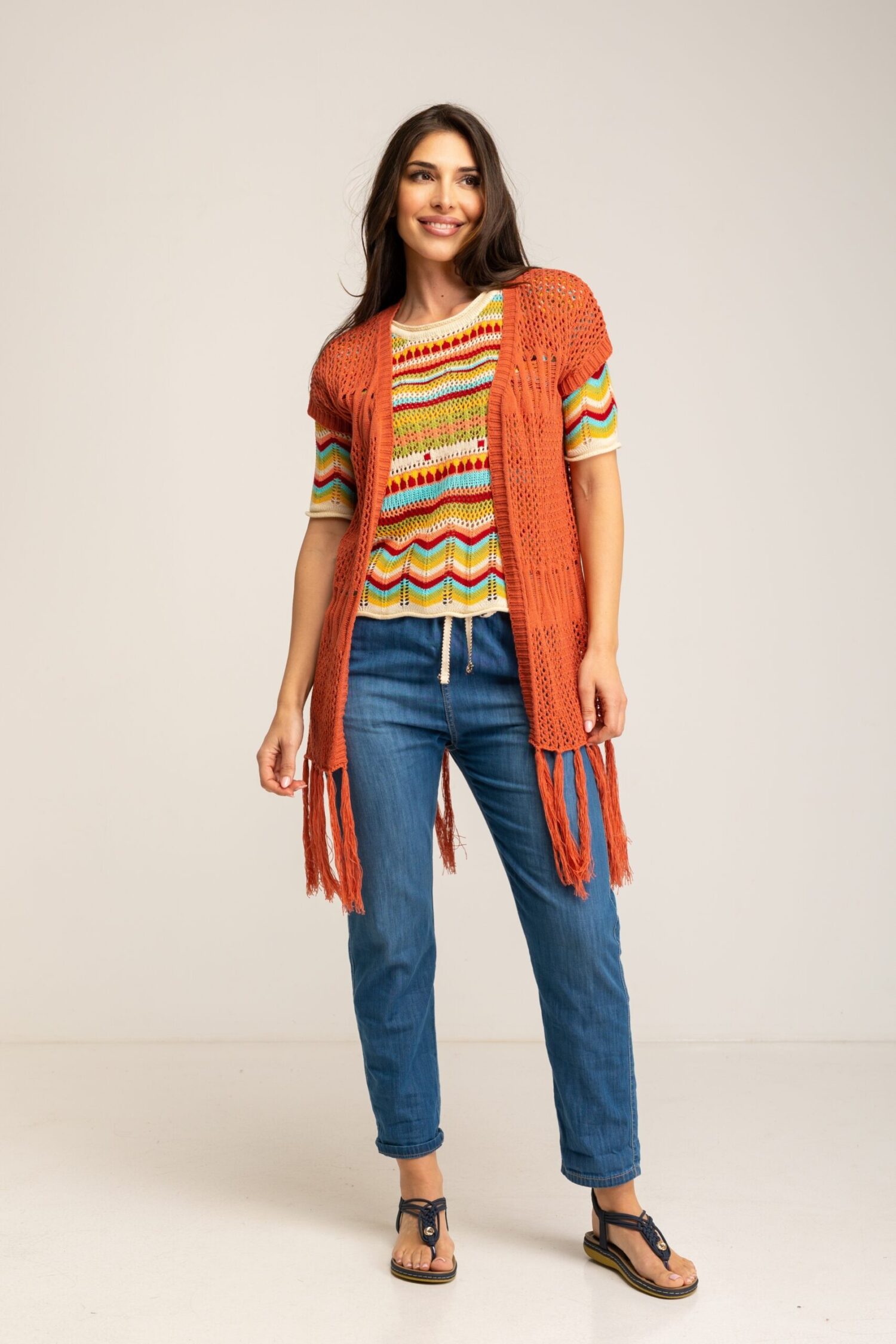 CHALECO LARGO CROCHET